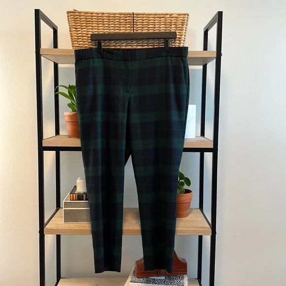 Talbots Plaid Wool Blend High Rise Pocket Dress Pant Trouser, 14P - Picture 1 of 9